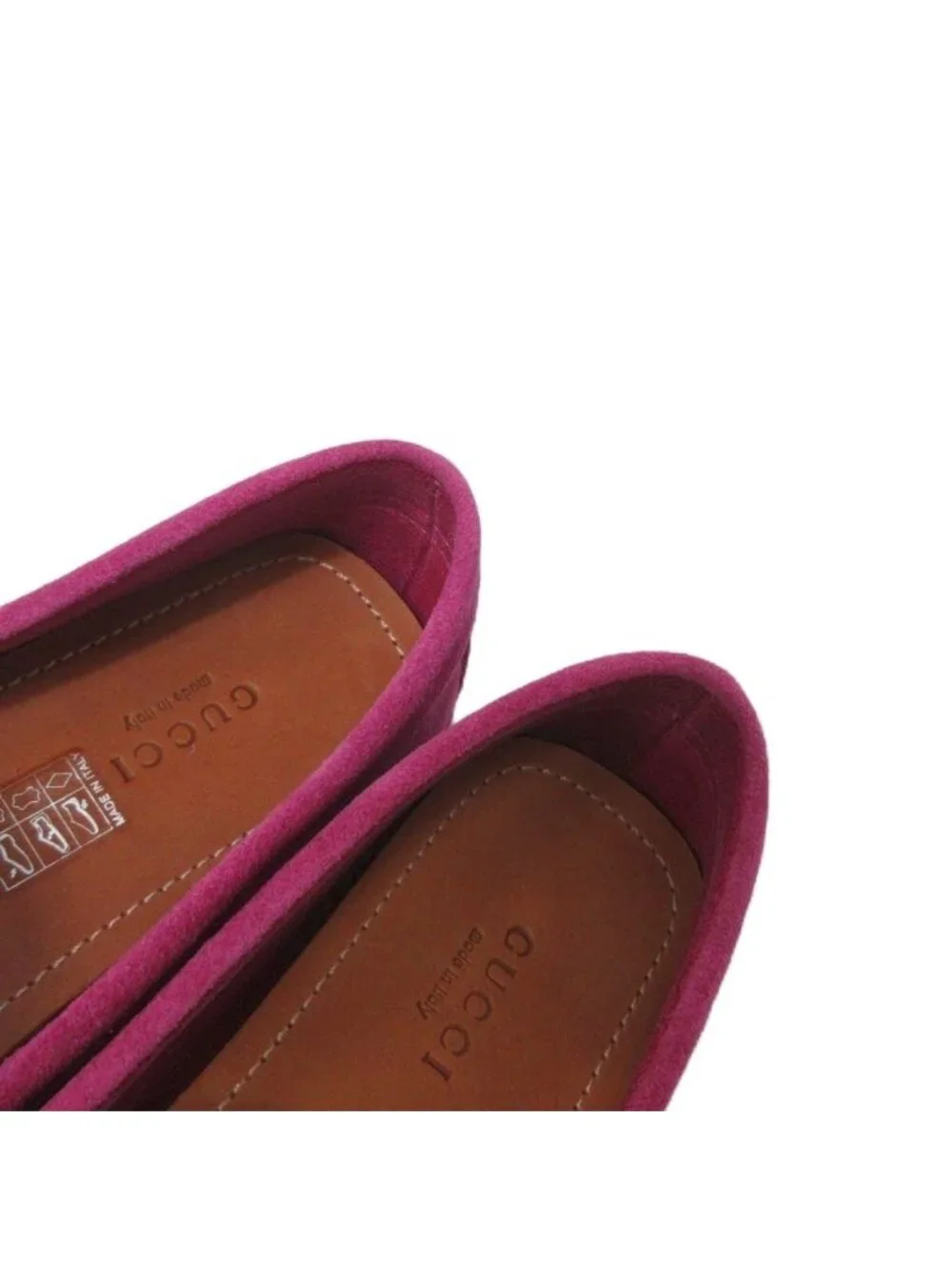 Gucci Horsebit Loafers Driving Shoes Suede Stitch Design Pink